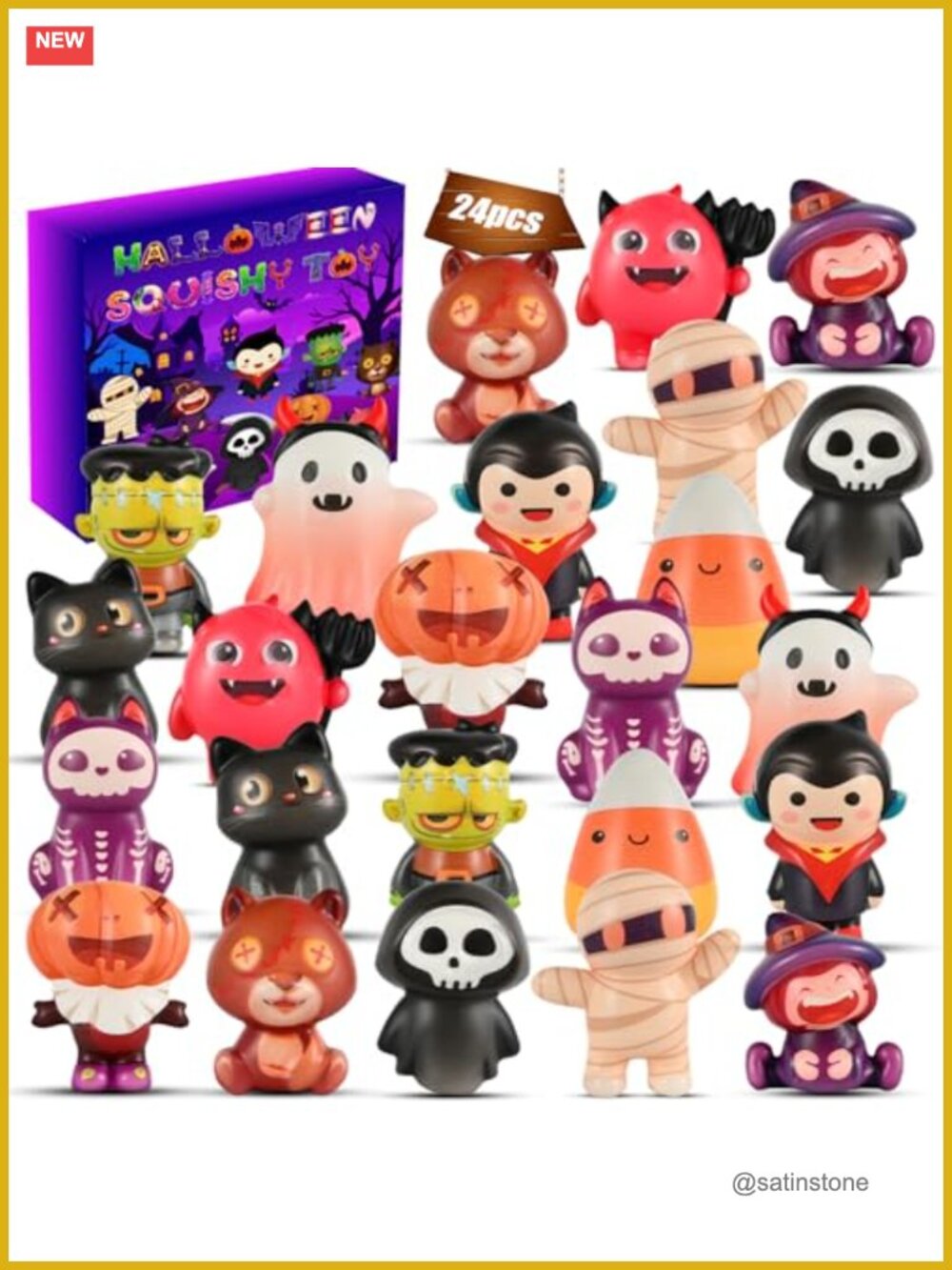 Halloween Squishy Toys 24-Pack PU Foam Stress Relief Party Favors